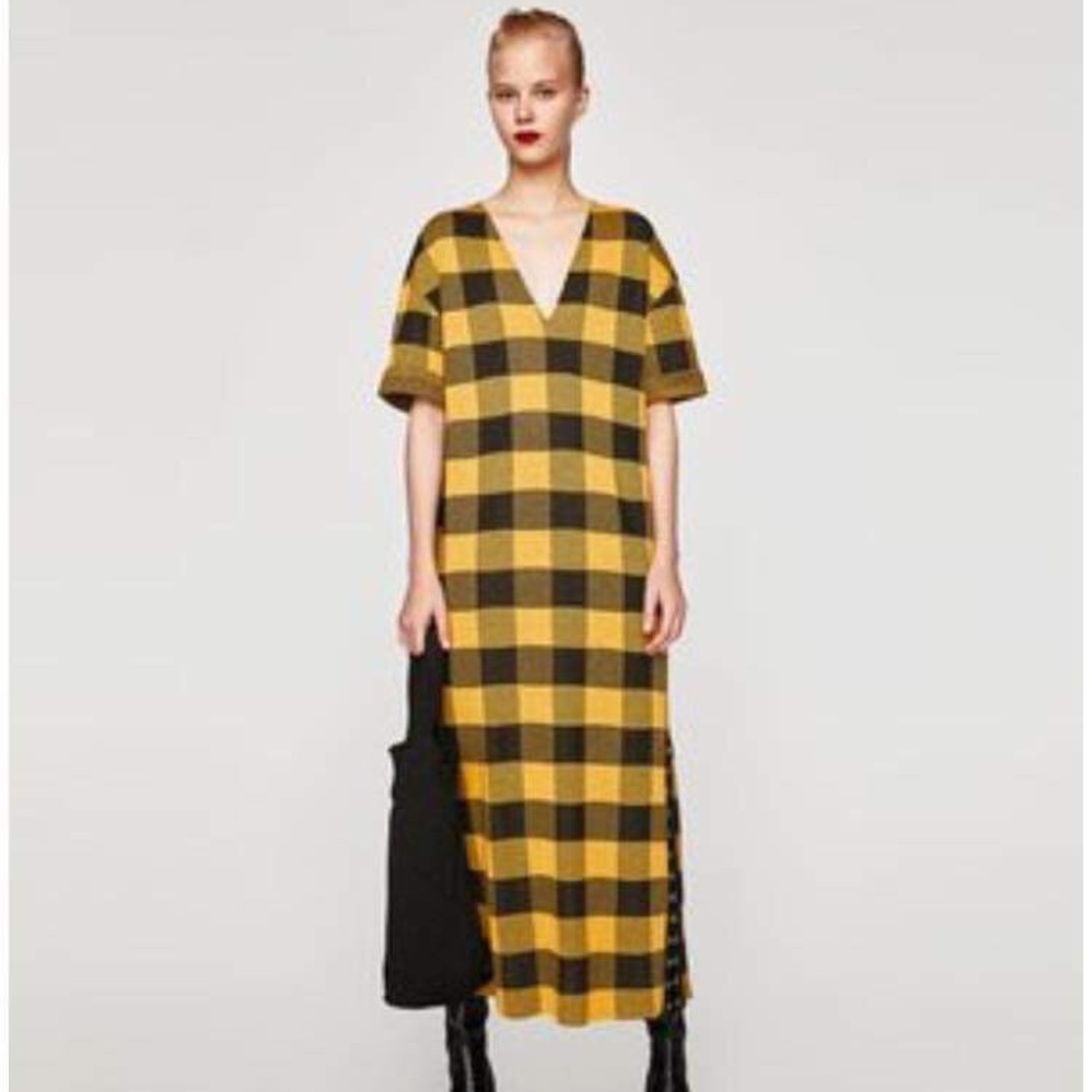 Zara Trafaluc Oversized Checkered Dress